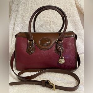 Dooney & Bourke Burgundy and Brown Vintage Satchel